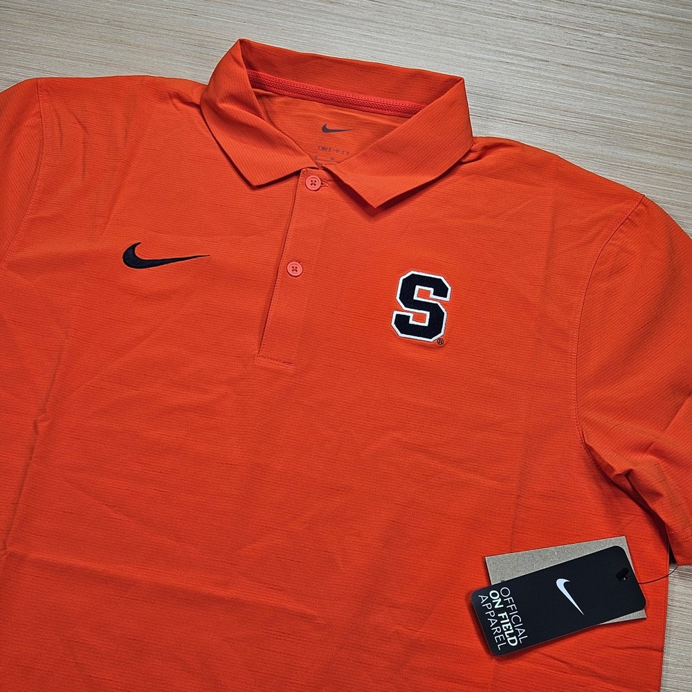 Syracuse Orange Nike Polo Shirt Mens M Orange Dri-FIT Woven ZMFJ9233D NEW